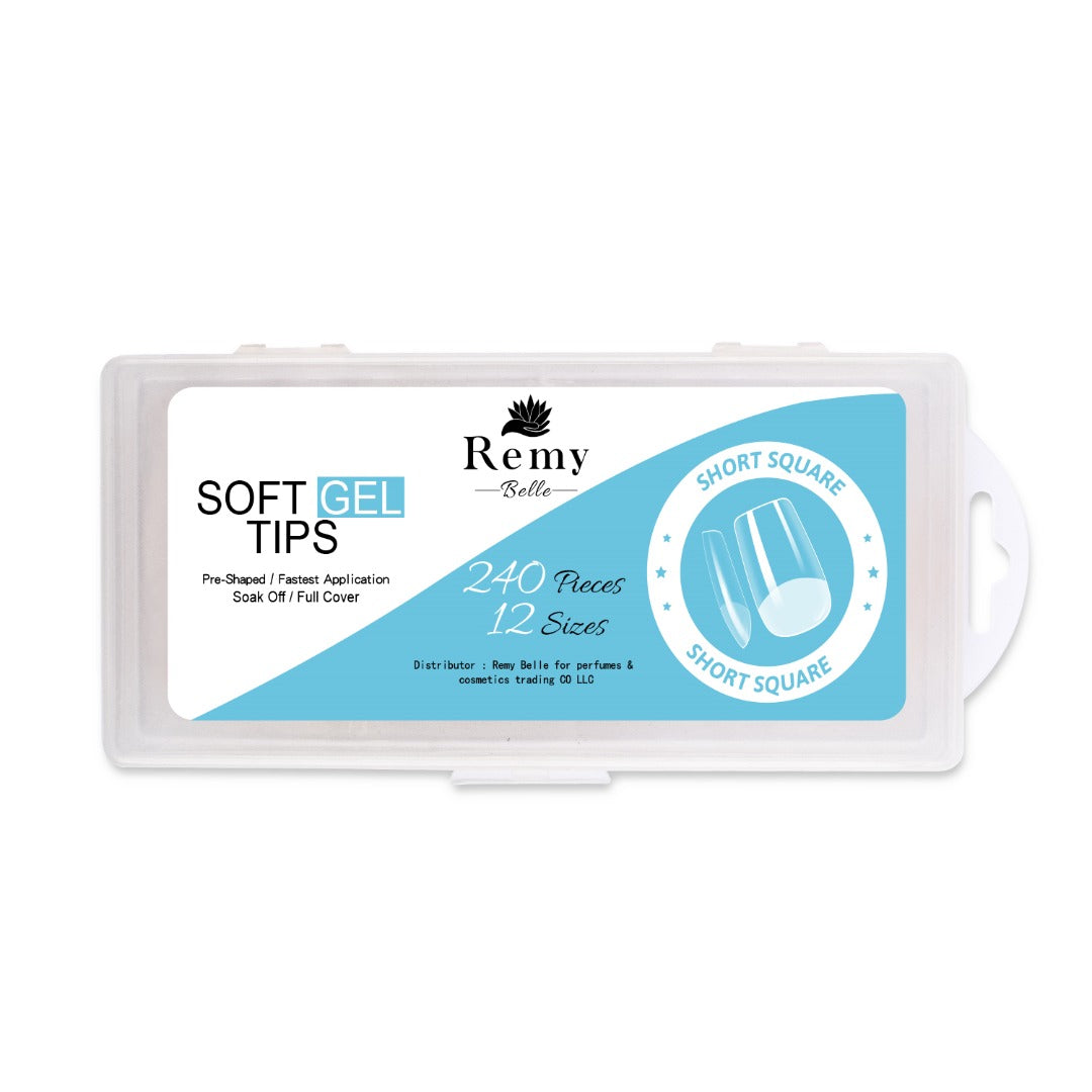 Remy Belle - Мягкие гелевые типсы для ногтей - Короткие квадратные, 240 шт. 