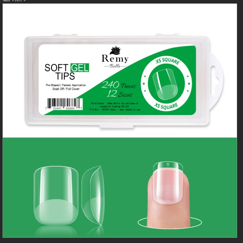 Remy Belle — Мягкие гелевые типсы для ногтей — XS Square, 240 шт. 