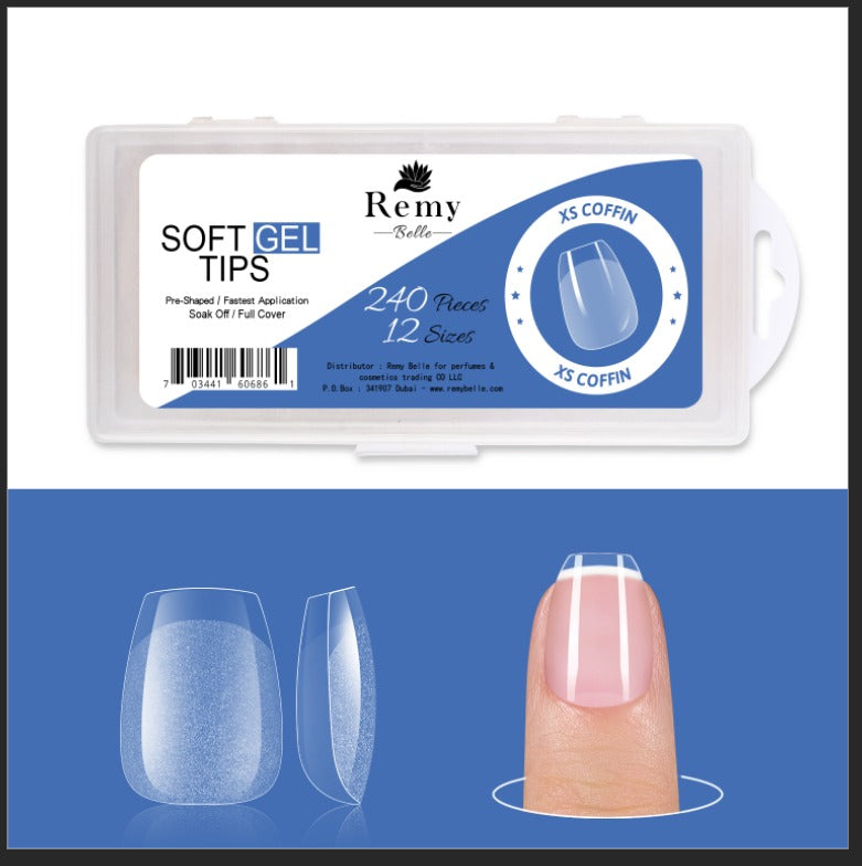 Remy Belle — Мягкие гелевые типсы для ногтей — XS Coffin, 240 шт. 