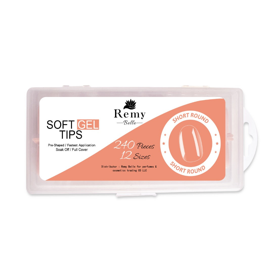 Remy Belle - Мягкие гелевые типсы для ногтей - короткие круглые, 240 шт. 