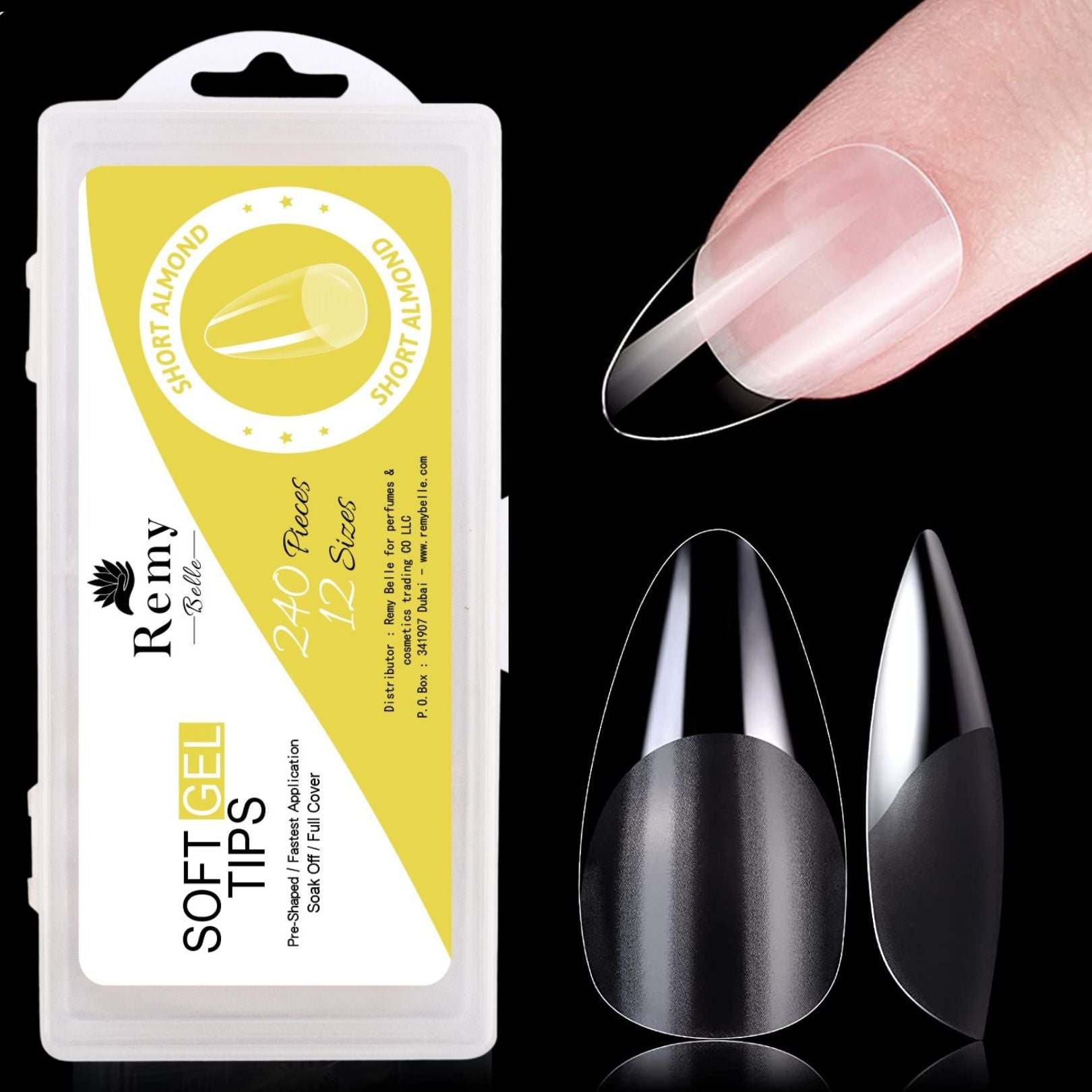 Remy Belle - Nails Soft Gel Tips - Short Almond 240 Pcs