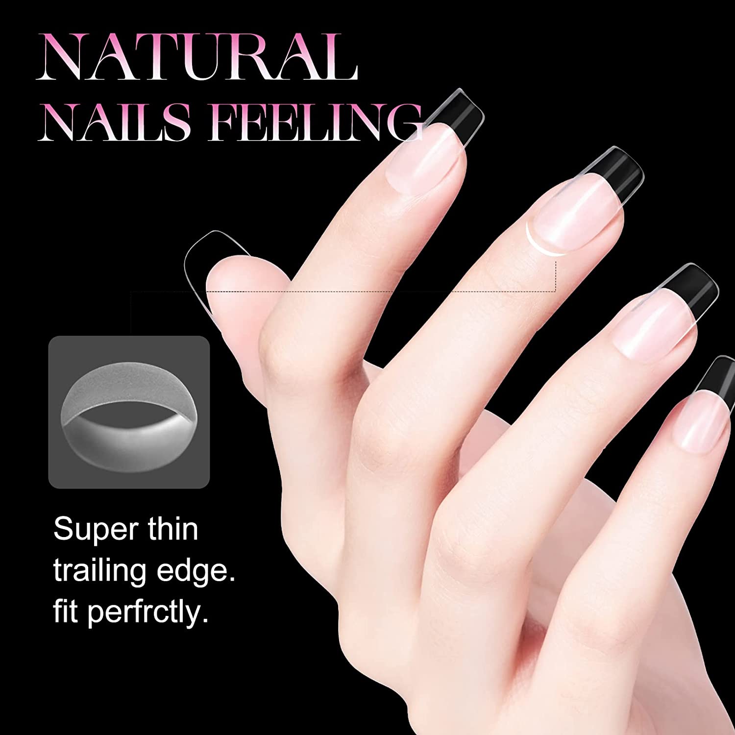 Remy Belle - Мягкие гелевые типсы для ногтей - Короткие квадратные, 240 шт. 