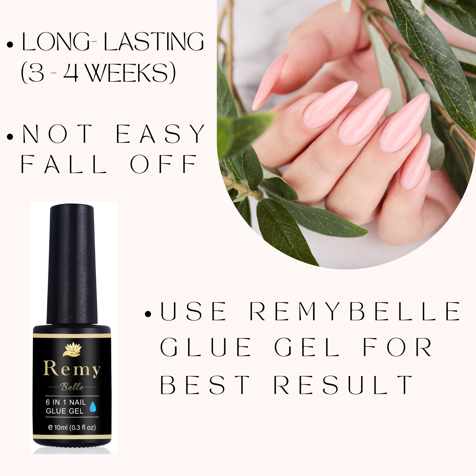 Remy Belle - Мягкие гелевые типсы для ногтей - XS Almond 240 шт. 