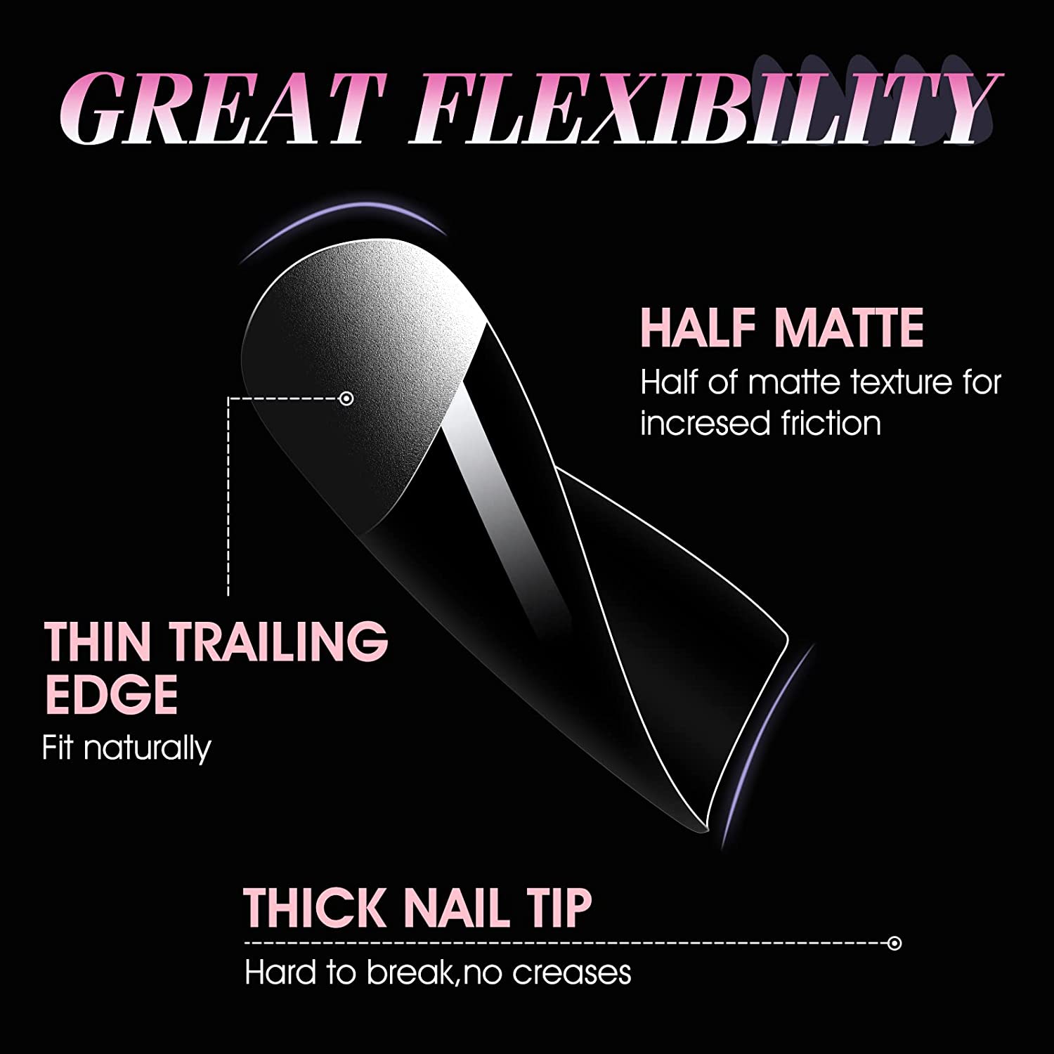 Remy Belle - Мягкие гелевые типсы для ногтей - Короткие квадратные, 240 шт. 