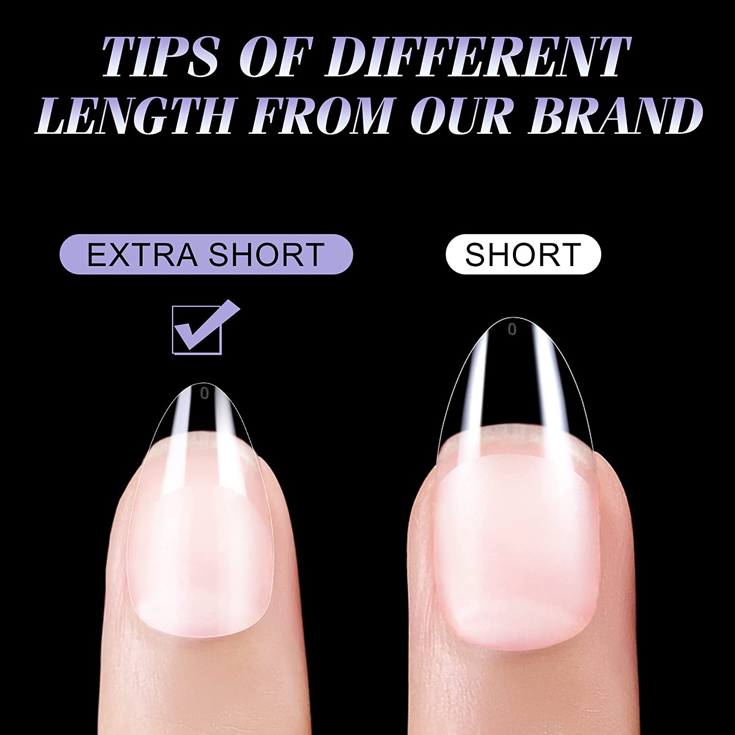 Remy Belle - Мягкие гелевые типсы для ногтей - XS Almond 240 шт. 