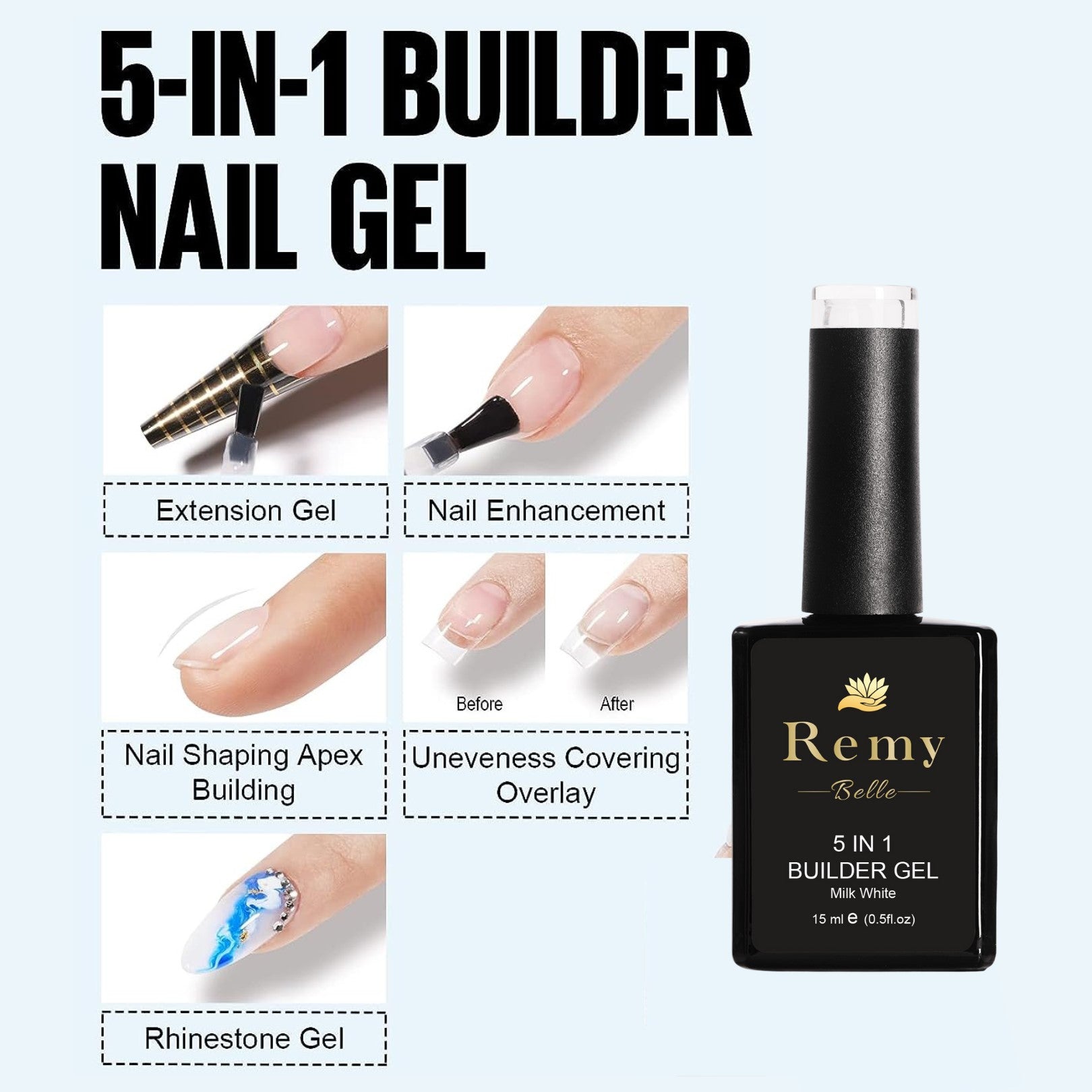 Remy Belle - Строительный гель 5 в 1 - телесный 15 мл 