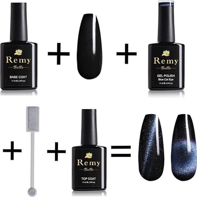 Remy Belle - Nails Gel Polish - Cat Eye Blue with Magnet Stick 11ml