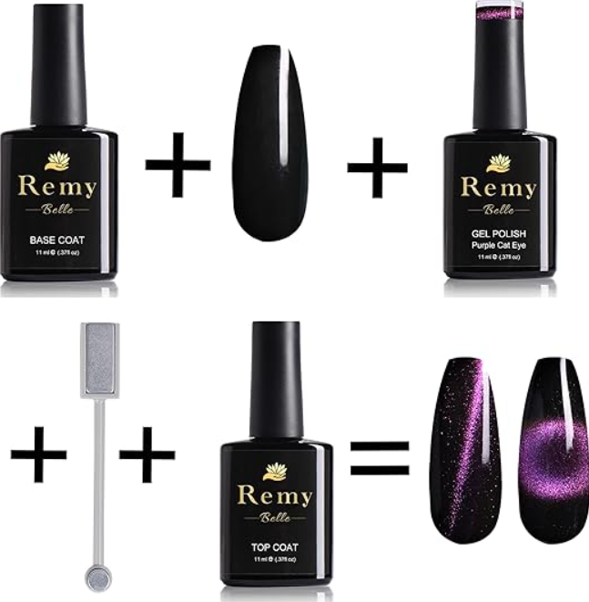 Remy Belle - Nails Gel Polish - Cat Eye Purple with Magnet Stick 11ml