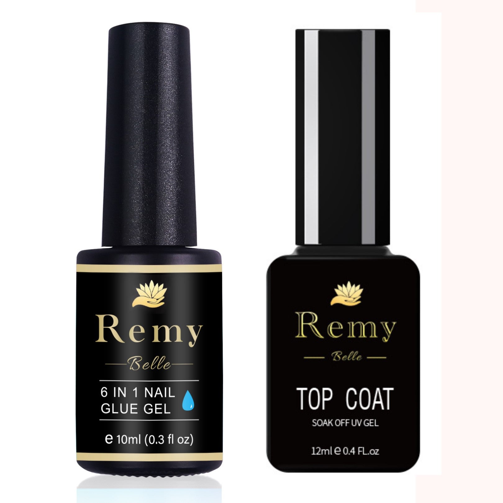Remy Belle - Nails Soft Gel Tips - 6 in 1 Glue Gel & Top Coat