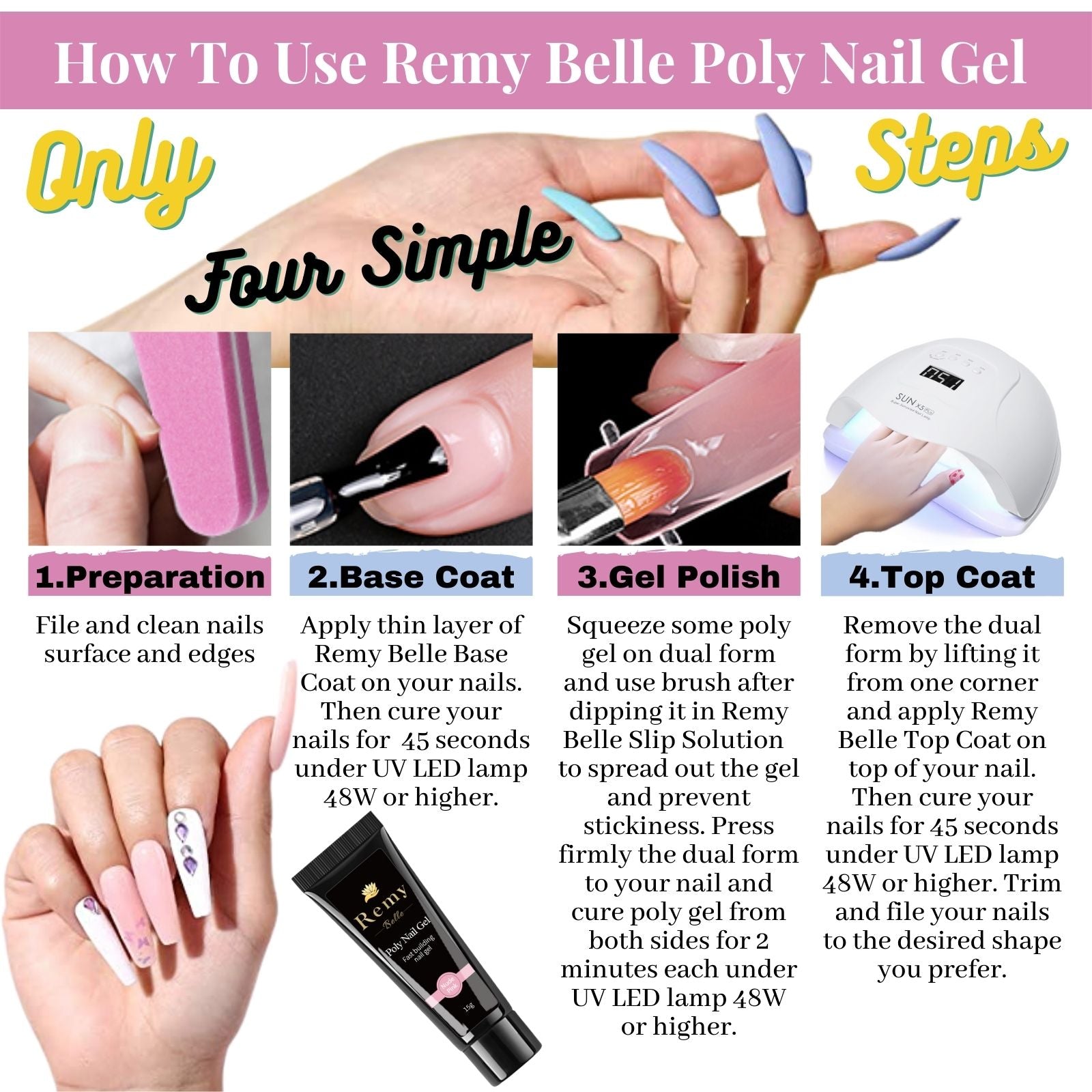 Remy Belle - Nails Poly Gel Single - Pink Mauve 15g