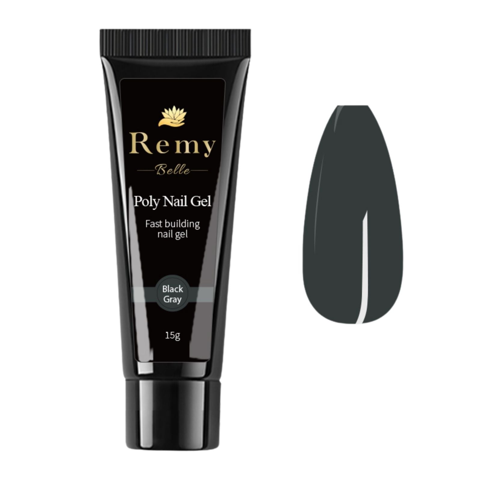 Remy Belle - Полигель для ногтей Single - Черный Серый 15г 