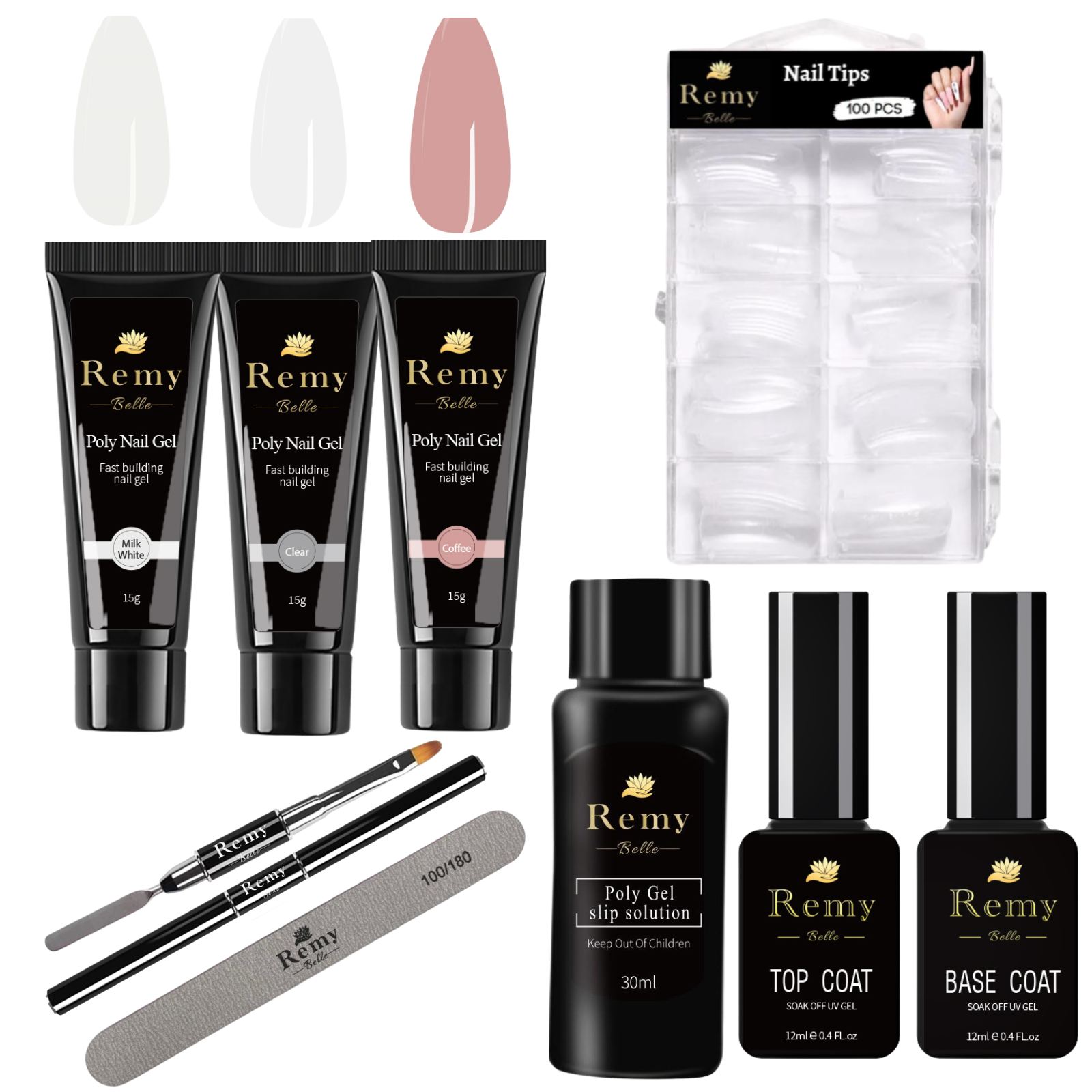 Remy Belle - Nails Poly Gel Kit - 3 Pcs Kit