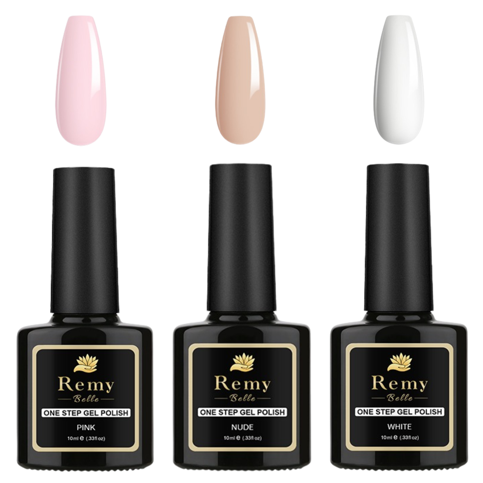 Remy Belle - One Step Gel Polish - 3 Pcs Set (Nude,Pink and White)